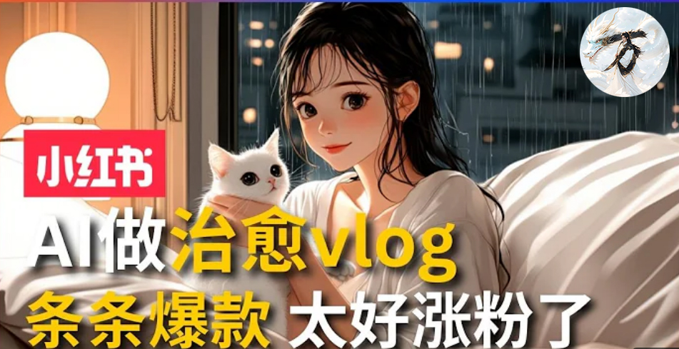 AI治愈系vlog动画视频，小红书1个月轻松涨粉破万，商单报价1500+日入2000+-U·Muse