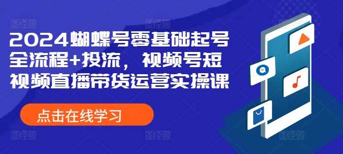2024蝴蝶号零基础起号全流程+投流，视频号短视频直播带货运营实操课-U·Muse
