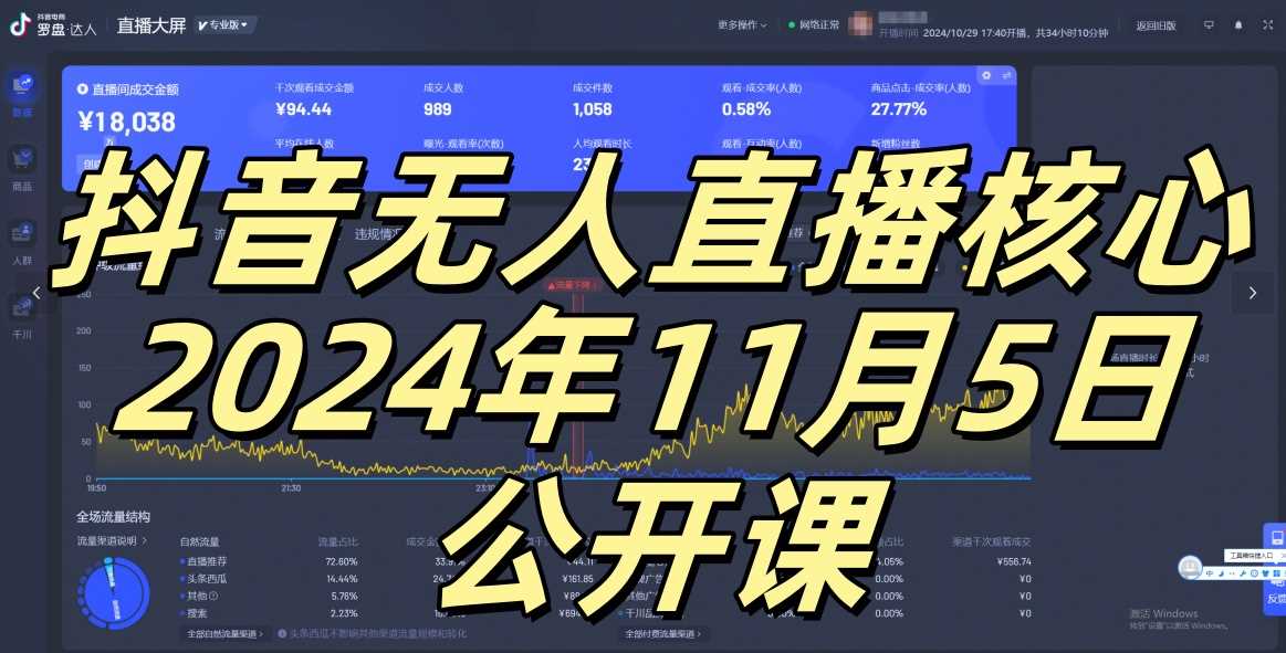 抖音无人直播核心公开课，咸鱼翻身小白可做带有睡后收入月入过万太简单【揭秘】-UMuse轻创网