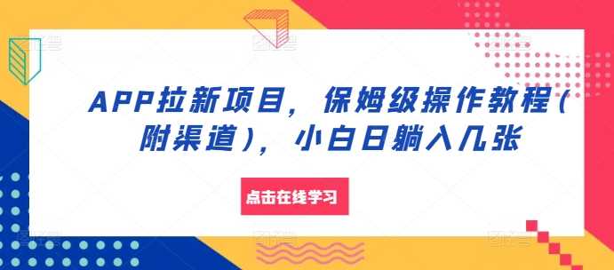 APP拉新项目，保姆级操作教程(附渠道)，小白日躺入几张【揭秘】-UMuse轻创网