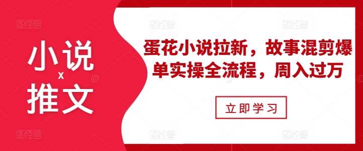 小说推文之蛋花小说拉新，故事混剪爆单实操全流程，周入过万-chixinghuan轻创网