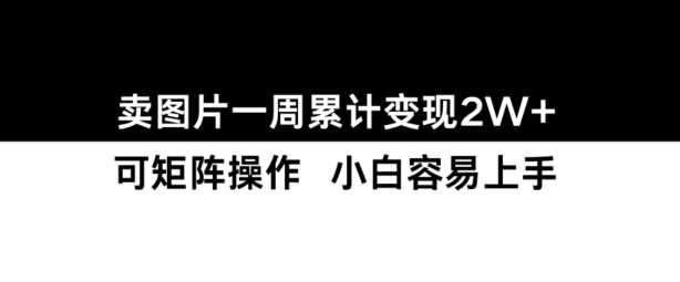 小红书【卖图片】一周累计变现2W+小白易上手-chixinghuan轻创网