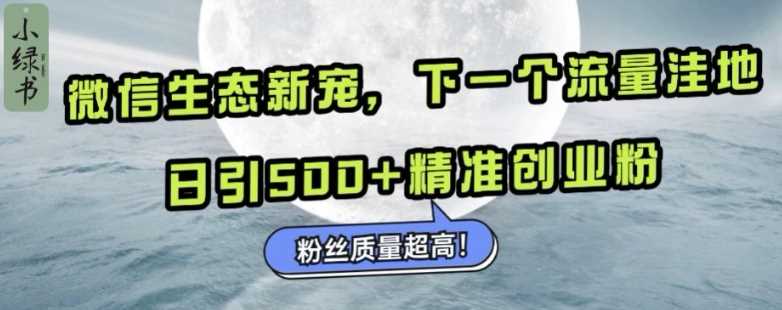 微信生态新宠小绿书：下一个流量洼地，日引500+精准创业粉，粉丝质量超高-UMuse轻创网