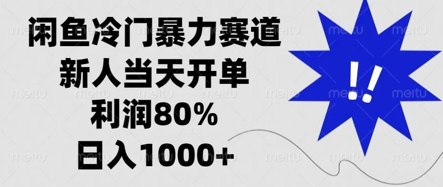 闲鱼冷门暴力赛道，新人当天开单，利润80%，日入1000+-U·Muse