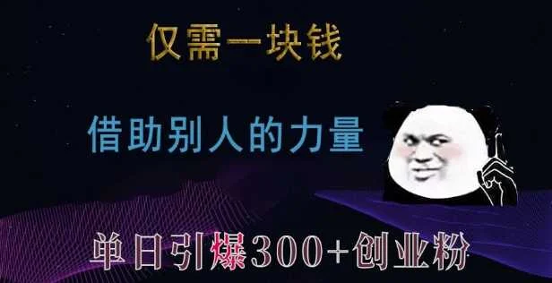 仅需一块钱，借助别人的力量，单日引爆300+创业粉、兼职粉【揭秘】-UMuse轻创网