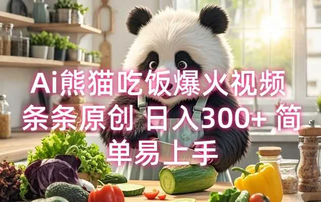 Ai熊猫吃饭爆火视频 条条原创 日入300+ 简单易上手-U·Muse