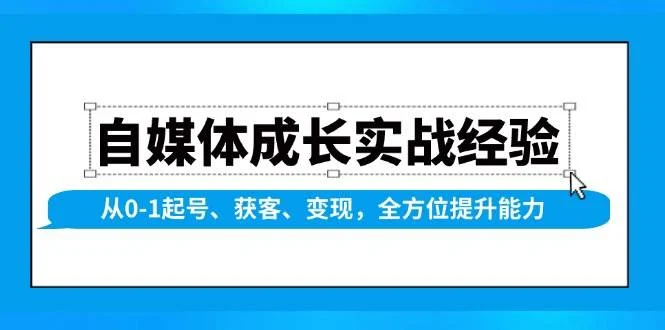 自媒体成长实战经验，从0-1起号、获客、变现，全方位提升能力-UMuse轻创网