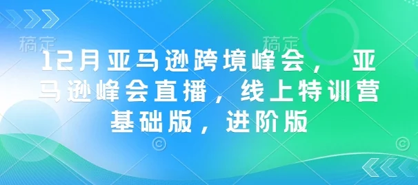 12月亚马逊跨境峰会， 亚马逊峰会直播，线上特训营基础版，进阶版-UMuse轻创网