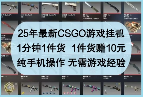 25年最新CSGO游戏挂G，1分钟1件货，1件货挣10元，纯手机操作，无需游戏经验【揭秘】-U·Muse