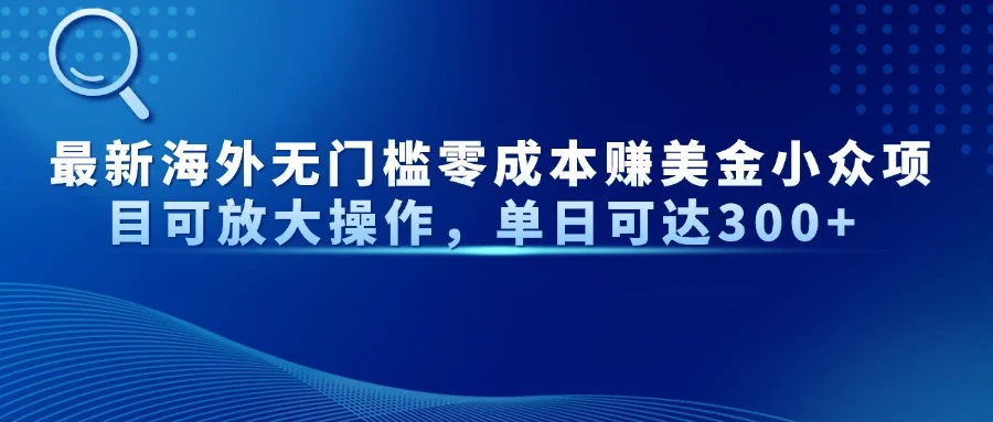 最新海外无门槛零成本赚美金小众项目可放大操作，单日可达300+-U·Muse