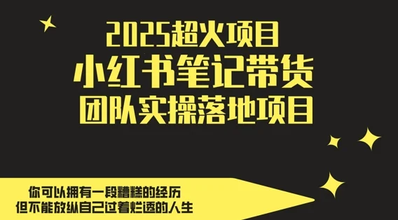 2025超火项目，副业最佳选择，小红书笔记带货团队实操落地项目，，轻松日入5张-U·Muse