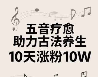 古法五音养生教程，五音疗愈的视频的制作方法，2-4小时就能学会，作者10天涨粉10W-UMuse轻创网