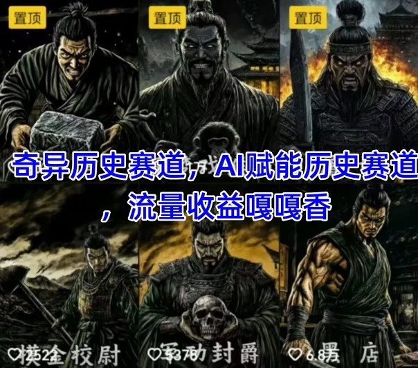 抖音奇异历史赛道，AI赋能历史赛道，流量收益嘎嘎香，狂撸伙伴计划-UMuse轻创网