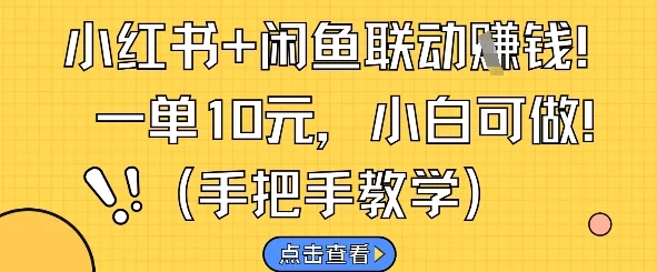 小红书+闲鱼联动挣钱，一单10元，小白可做-UMuse轻创网
