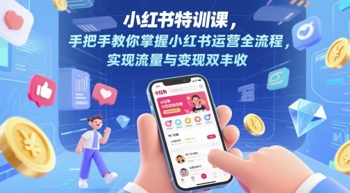 小红书特训课，手把手教你掌握小红书运营全流程，实现流量与变现双丰收-VHermes轻创网