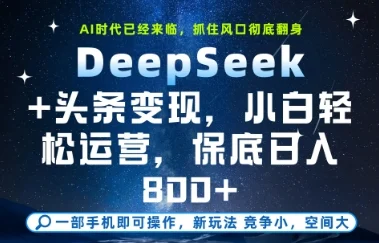 DeepSeek+头条变现，保姆级教学，小白轻松上手，日入8张+【揭秘】-VHermes轻创网