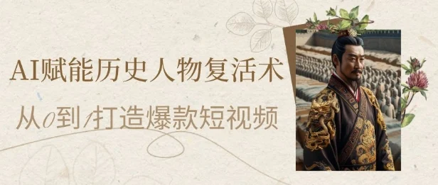 AI赋能历史人物复活术：从0到1打造爆款短视频，7天涨粉10W，小白也能月入过1W-UMuse轻创网