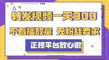 转发视频一天3张+，正规平台放心做，不看播放量，不看粉丝量，一个任务几分钟完成【揭秘】-VHermes轻创网