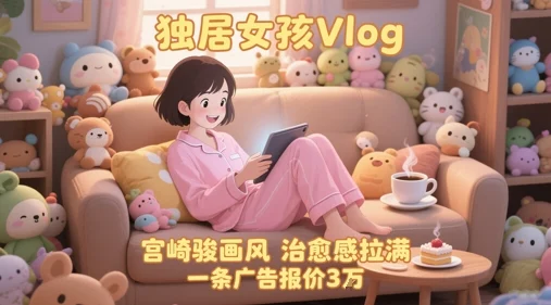 单个账号涨粉71W！用AI制作独居女孩Vlog，宫崎骏画风，治愈感拉满，一条广告报价3W-UMuse轻创网