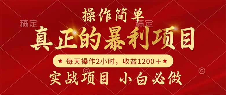 真正的暴利项目，操作简单，每天收益1200＋，自己做老板-UMuse轻创网