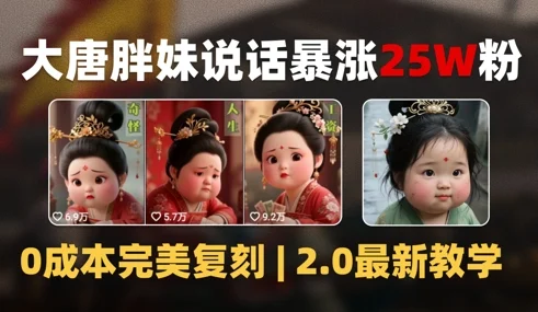 AI大唐胖贵妃说话2.0，40条视频暴涨40w粉，附独家变现攻略-VHermes轻创网