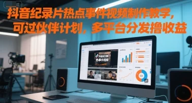 抖音纪录片热点事件视频制作教学，可过伙伴计划，多平台分发撸收益-VHermes轻创网