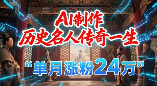 暴力起号！用AI制作历史名人传奇一生，单月涨粉24W，涨粉+变现赛道黑马来了-UMuse轻创网