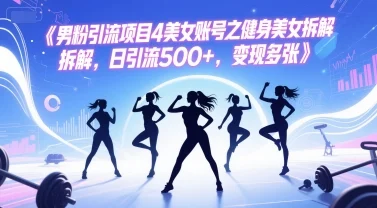 男粉引流项目4美女账号之健身美女拆解，日引流500+，变现多张-VHermes轻创网