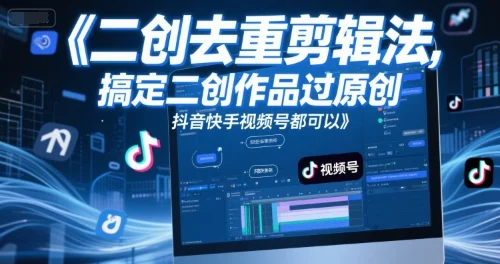 短视频二创去重剪辑法，搞定二创作品过原创，抖音快手视频号都可以-VHermes轻创网