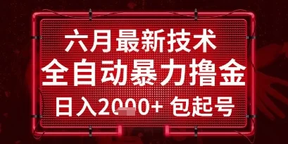 六月最新技术全自动暴力撸金，稳定日入2k+包起号，长期稳定【揭秘】-UMuse轻创网