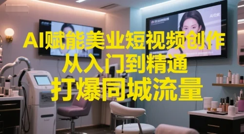 AI赋能美业短视频创作，从入门到精通，打爆同城流量，超级AI工具短视频实操落地-U·Muse