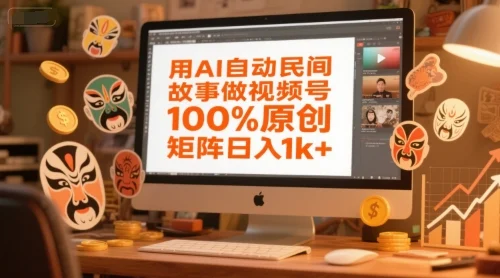 用AI自动民间故事做视频号，100%原创，矩阵日入1k+-UMuse轻创网