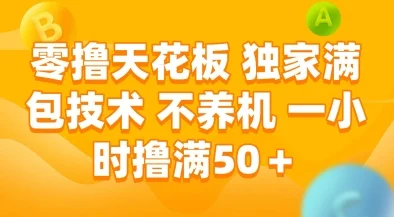零撸天花板，独家满包技术，不用养机，一小时撸满50+，收益稳定【揭秘】-UMuse轻创网