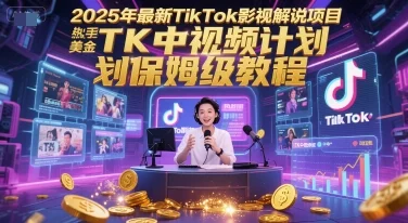 2025年最新TikTok影视解说项目，新手也能挣美金，TK中视频计划保姆级教程-VHermes轻创网