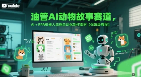 油管AI动物故事赛道，AI+RPA机器人流程自动化制作素材【保姆级教程】-VHermes轻创网