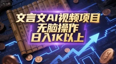 文言文AI视频项目，无脑操作，日入1K以上-UMuse轻创网