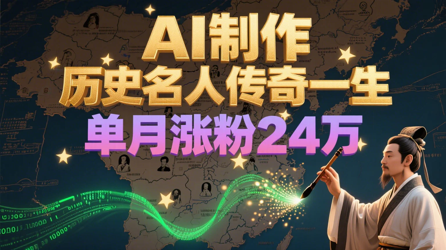暴力起号！用AI制作历史名人传奇一生，单月涨粉24万，涨粉+变现赛道黑马来了-UMuse轻创网