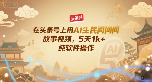 在头条号上用AI生民间故事视频，5天1k+，纯软件操作-U·Muse