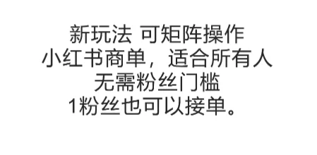 可矩阵操作，小红书商单新玩法，适合所有人，无需粉丝门槛，1粉丝也可以接单-U·Muse