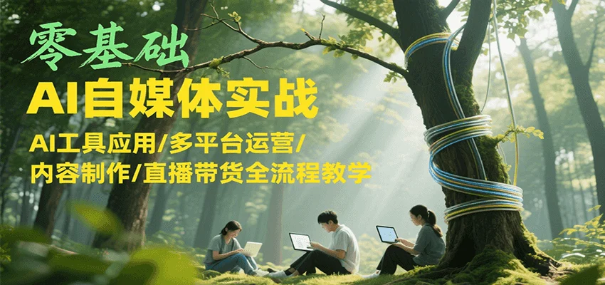 零基础AI自媒体实战，AI工具应用/多平台运营/内容制作/直播带货全流程教学-UMuse轻创网