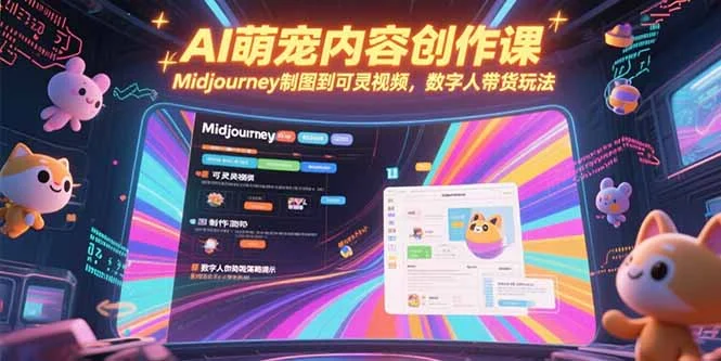 AI萌宠内容创作课，Midjourney制图到可灵视频，数字人带货玩法-UMuse轻创网