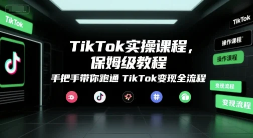 TikTok实操课程，保姆级教程，手把手带你跑通TikTok变现全流程-UMuse轻创网