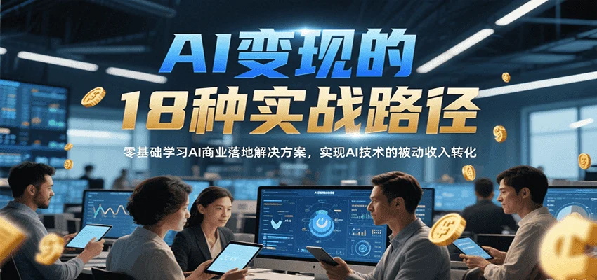 AI变现的18种实战路径，零基础学习AI商业落地解决方案，实现AI技术的被动收入转化-UMuse轻创网