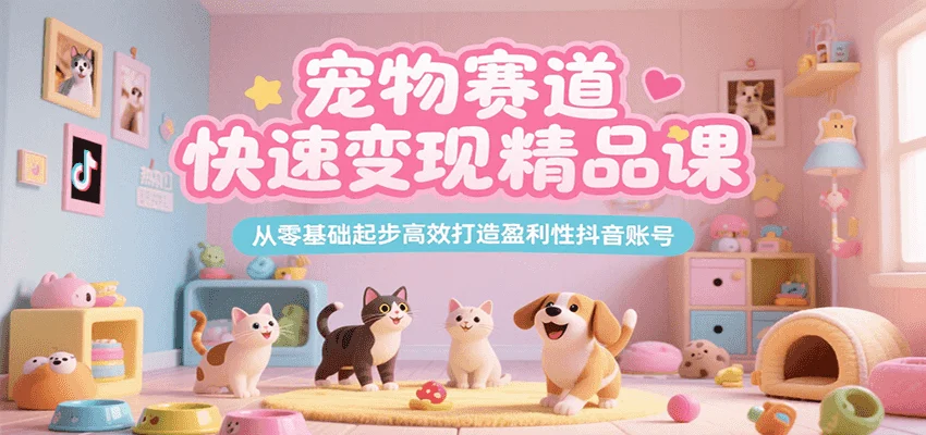 宠物赛道快速变现精品课，从零基础起步高效打造盈利性抖音账号-UMuse轻创网