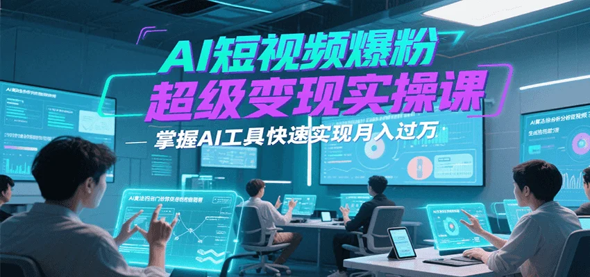 AI短视频爆粉超级变现实操课，掌握AI工具快速实现月入过万-UMuse轻创网