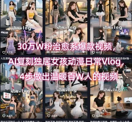 30万W粉治愈系爆款视频，AI复刻独居女孩动漫日常Vlog，4步做出温暖百W人的视频-UMuse轻创网