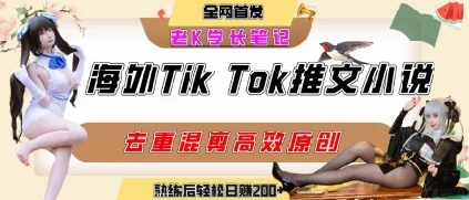 海外tiktok小说推文暴力项目，高停留率，高转化率，上手后一天搞顿饭钱不是问题-UMuse轻创网