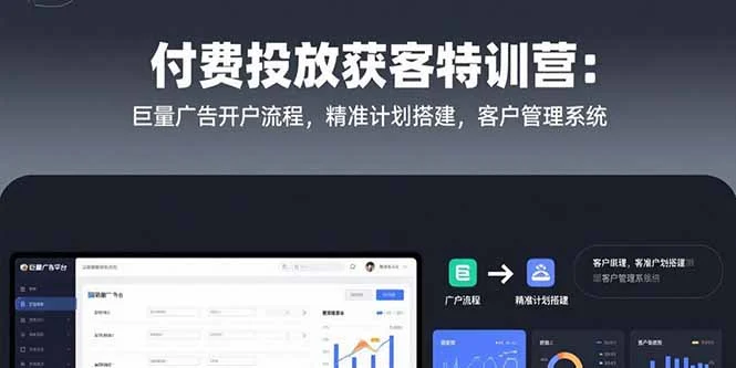 付费投放获客特训营：巨量广告开户流程，精准计划搭建，客户管理系统-UMuse轻创网