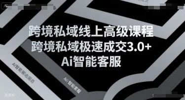 跨境私域线上高级课程，跨境私域极速成交3.0+Ai智能客服-UMuse轻创网