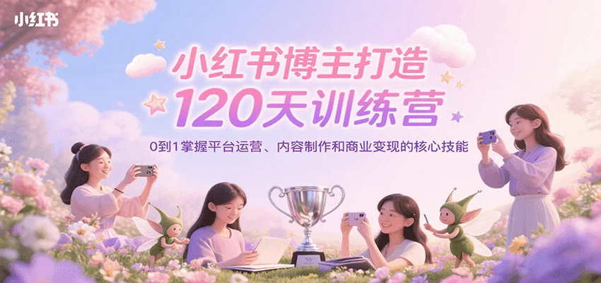 小红书博主打造120天训练营，0到1掌握平台运营、内容制作和商业变现-UMuse轻创网